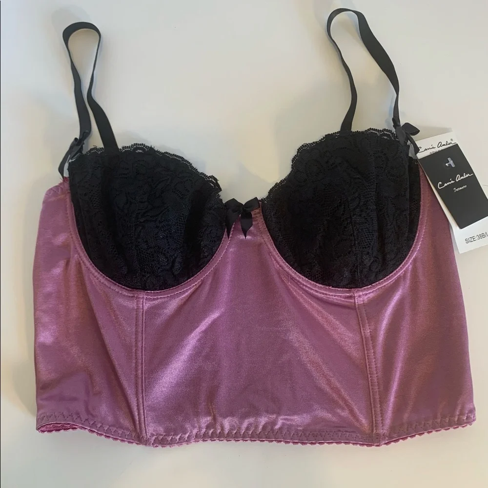 Carrie Amber Purple Long Lace Cami Bustier Top 38B